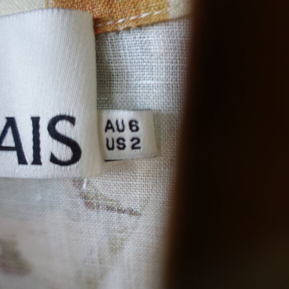 Australian inspired Tropical fish fruit shrimp melon oranges linen shirt 2 - Picture 3 of 12